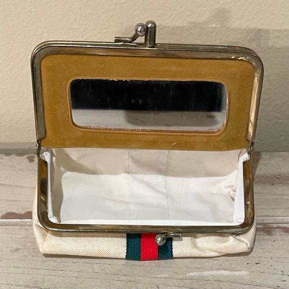 Gucci Stripe Coin Purse Sewing Kit Travel Manicure Kit Vintage 1960’s - Picture 3 of 6